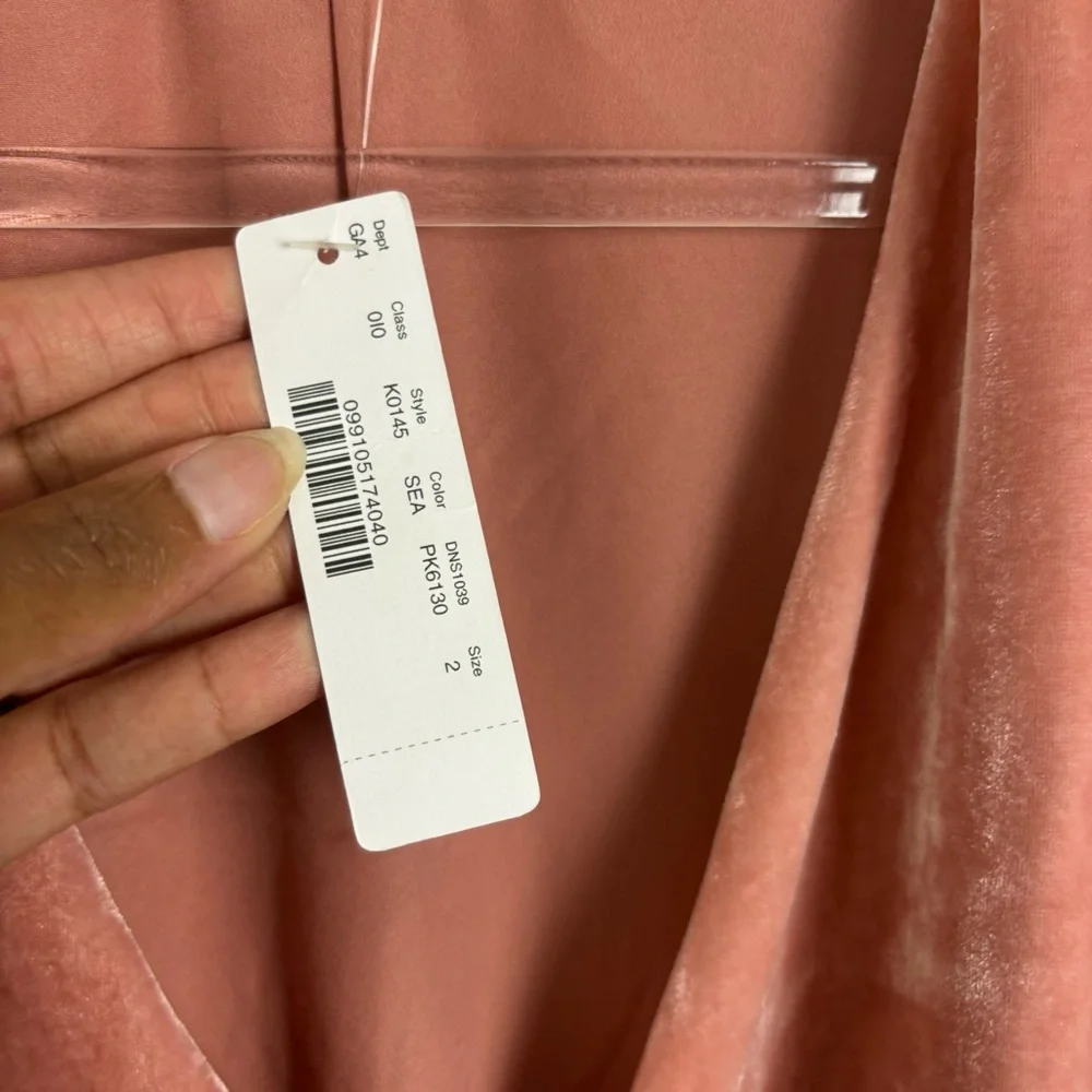 J.Crew Pink Velvet Wrap Dress Size 2